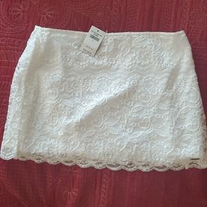 White lace Hollister mini skirt